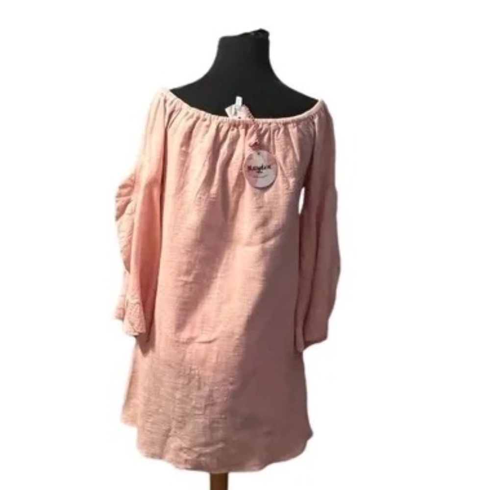 Hayden NWT Blush Pink Off Shoulder bell sleeves style Women's Tunic Dress Medium - Picture 3 of 6